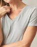 Women's Classic Cotton V-Neck Tee - Ghost Grey